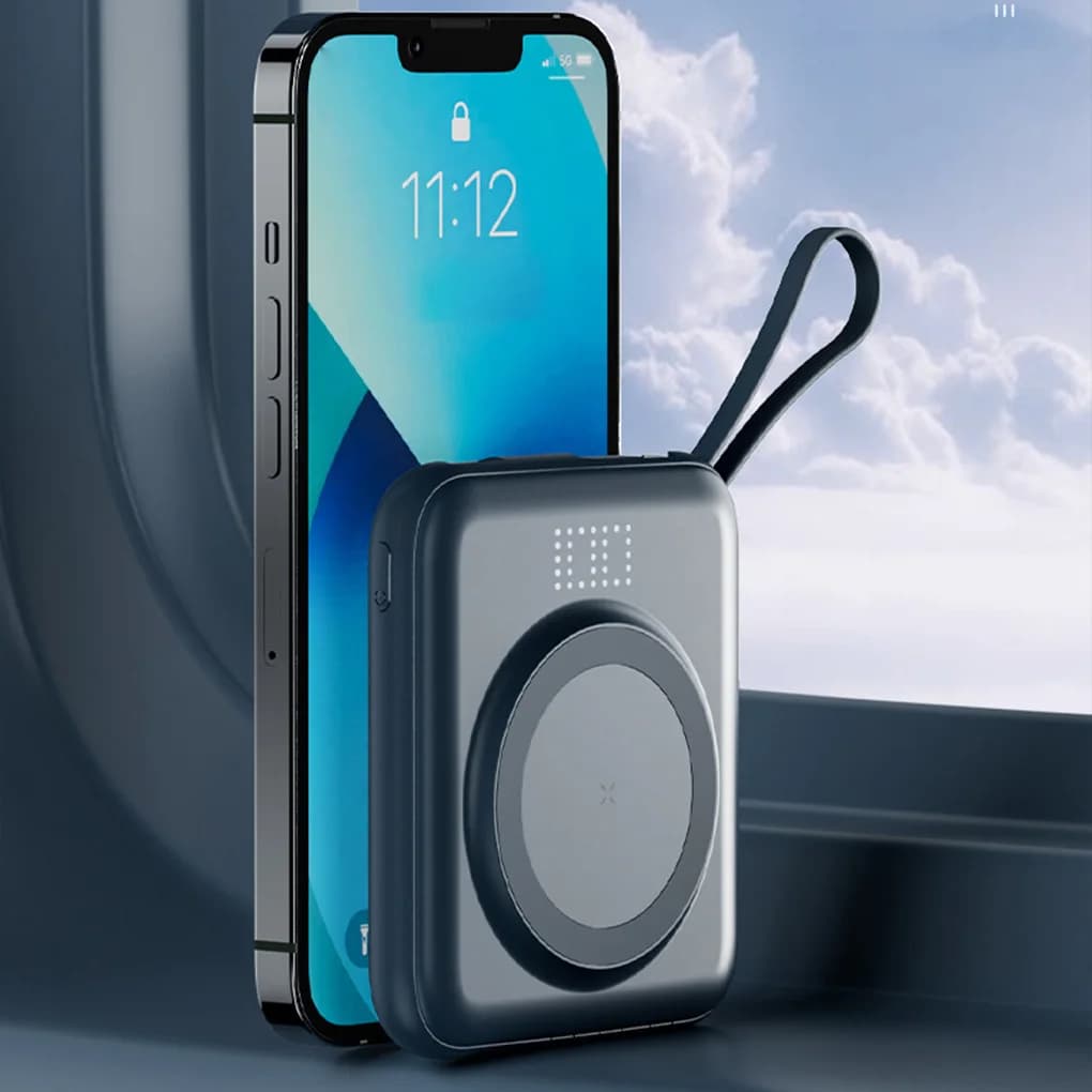Fast Charging Power Bank With Magnetic Wireless Charging For Phone 22.5W Input PD20W Fast charging LED Display