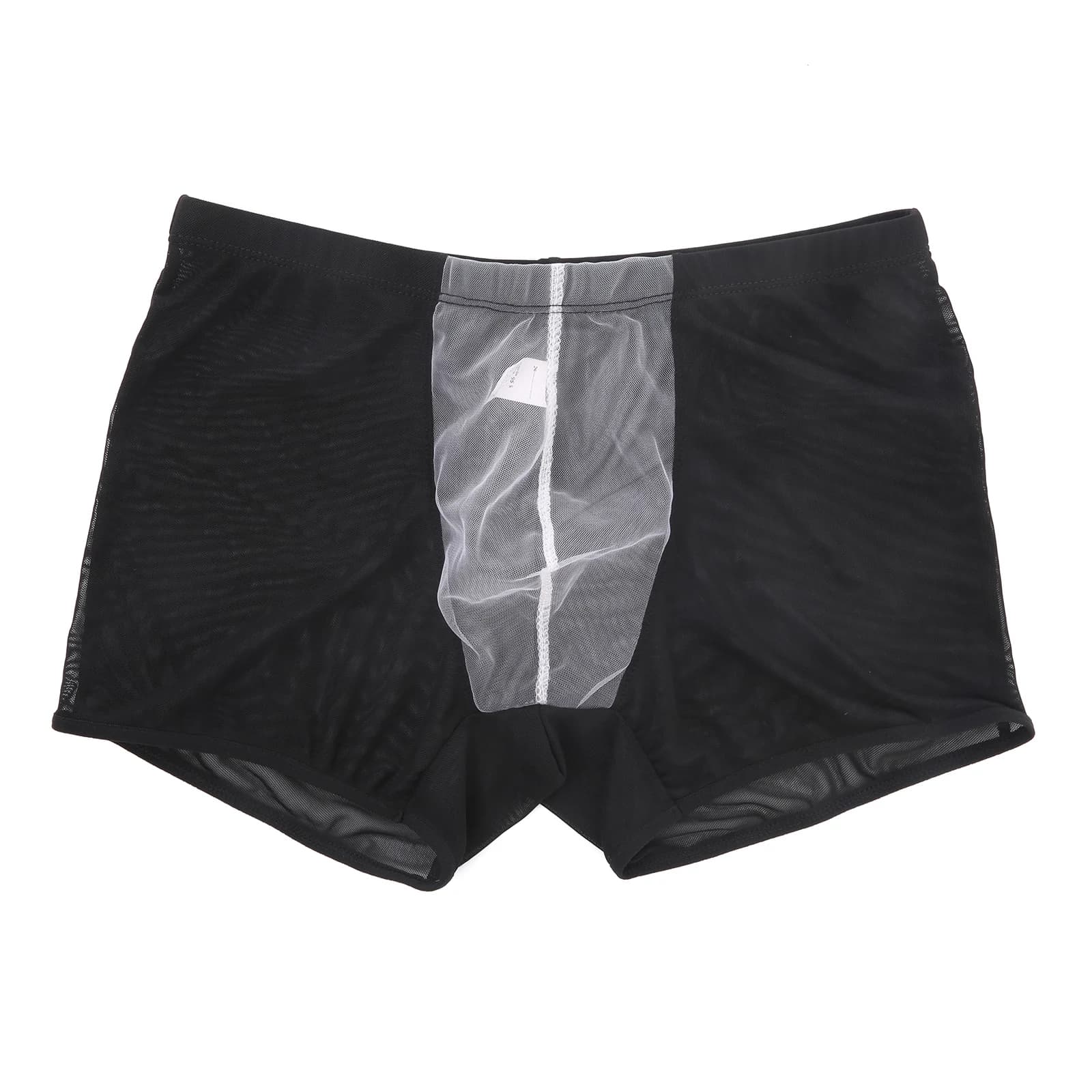 Men Sexy Mesh Boxers Panties Transparent Penis Pouch Underpants Adult Boxer Shorts See-Through Underwear Breathable