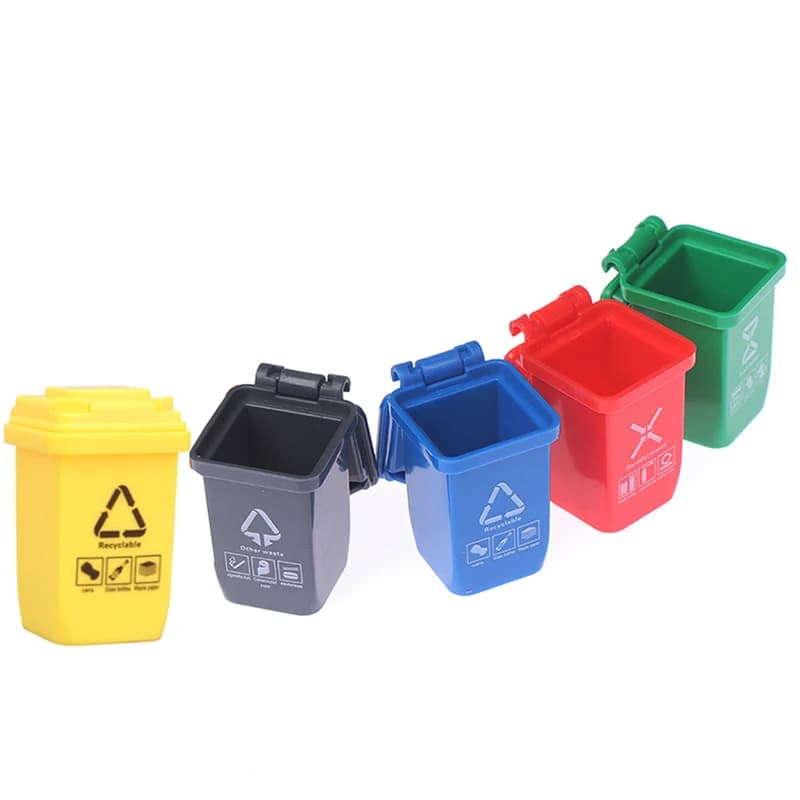 5 pz/set 1:12 casa delle bambole in miniatura pattumiera modello accessori mobili giocattoli