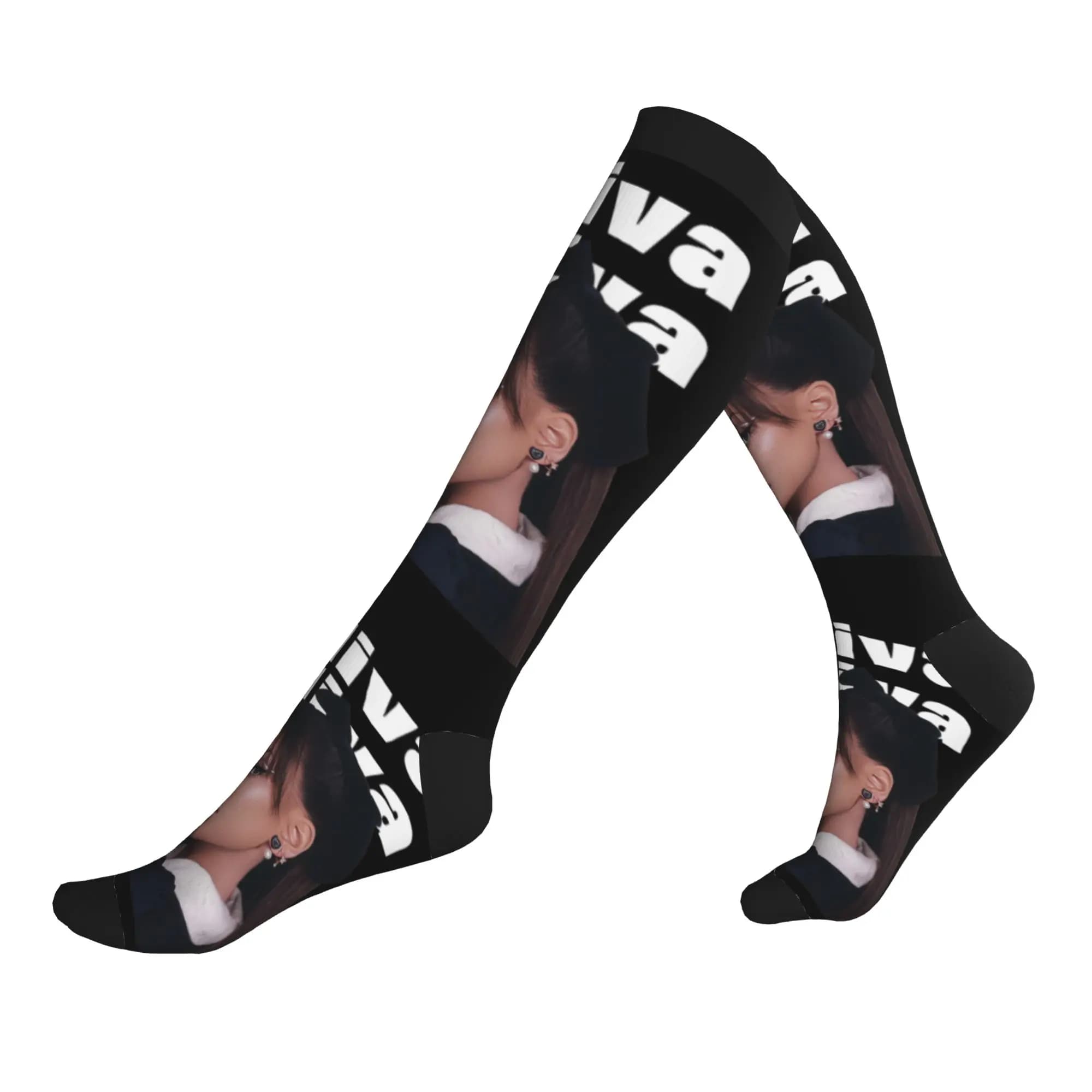 Novelty Printed Ayliva Singer Socks for Men Women Stretch Summer Autumn Winter Sports Compression Socks