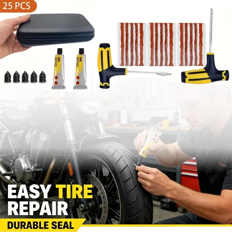 Motorcycle Vacuum Tire Repair Nail Car Tire Repair Tools Kit With EVA Storage Case Car Rubber Tubeless Tire Repair Tool Sets
