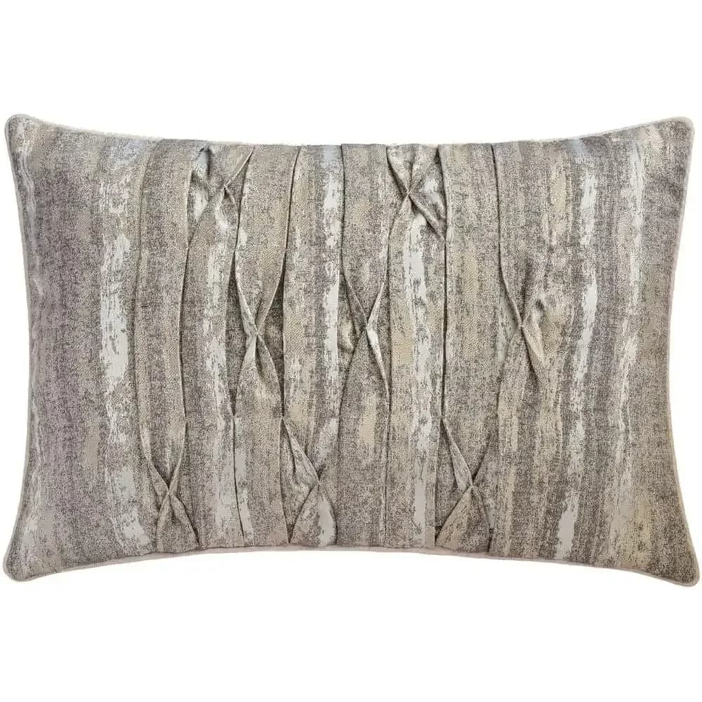 Fodere per cuscini lombari grigie, set da 2, 12x24, stile grunge testurizzato per divano, letto e esterni