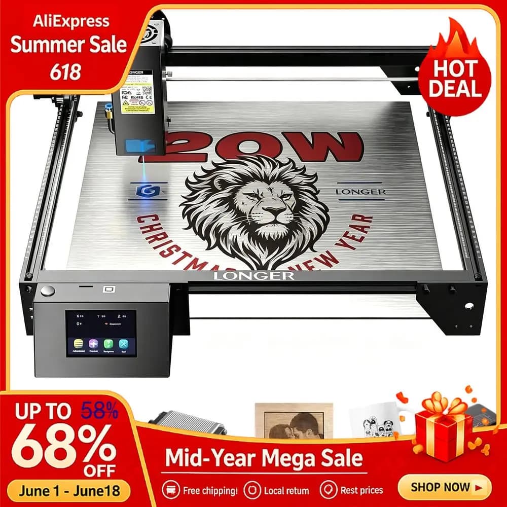 20W Laser Engraver with Air Pump,440mm440mm Honeycomb, 32bit Motherboard, App Offline Control, DIY Engraver Tool Custom