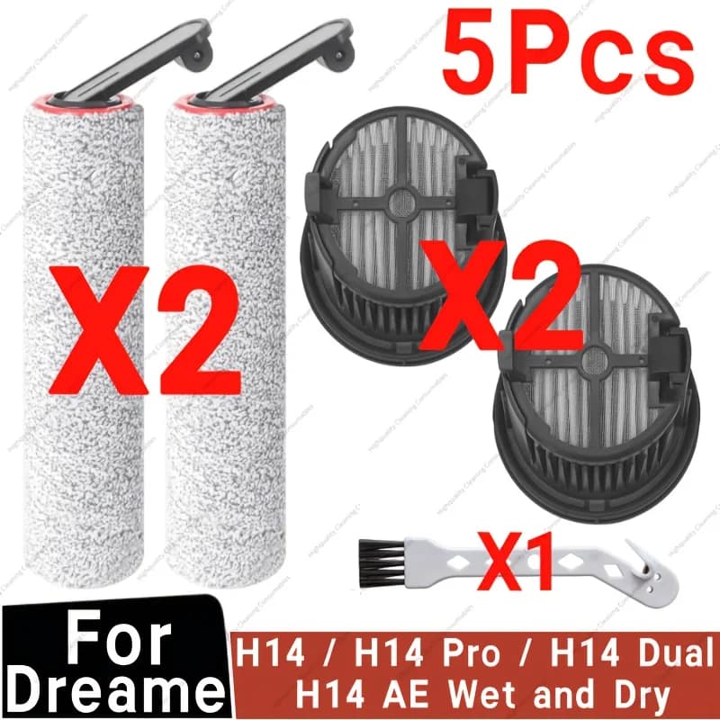 5pcs Replacement Parts for Dreame H14/H14 Pro/H14 Dual/H14 AE Wet and Dry Vacuum Cleaner