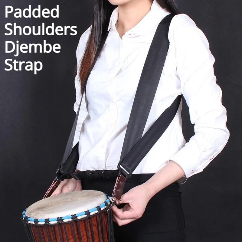 Cinghia per tamburo africano imbottita in cotone, comoda, robusta, durevole, regolabile, cinghia per djembe, accessori per strumenti musicali