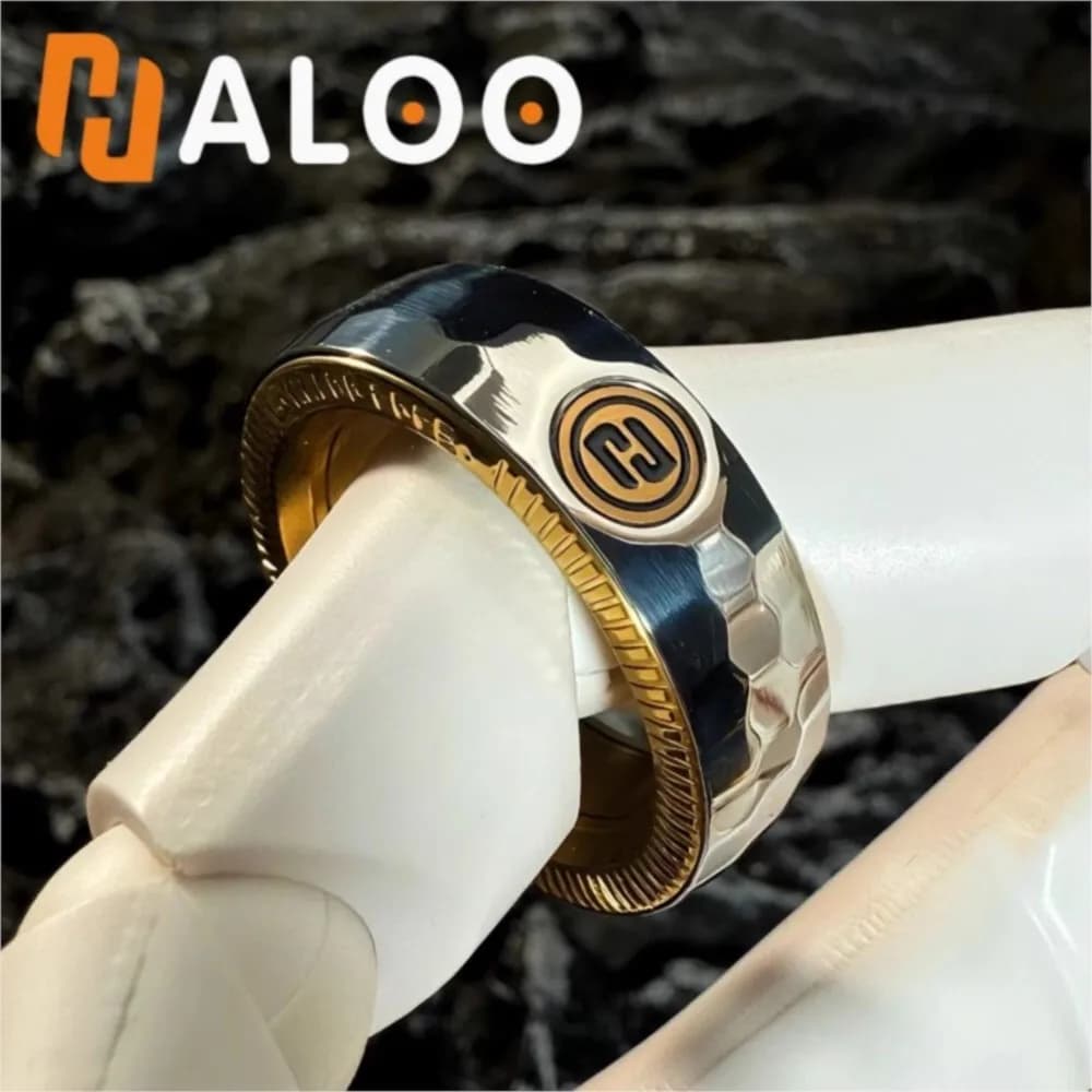 HALOOPLAYER EDC Ring Spinner Fidget Toys per adulti Anello giocattolo in metallo per alleviare l'ansia