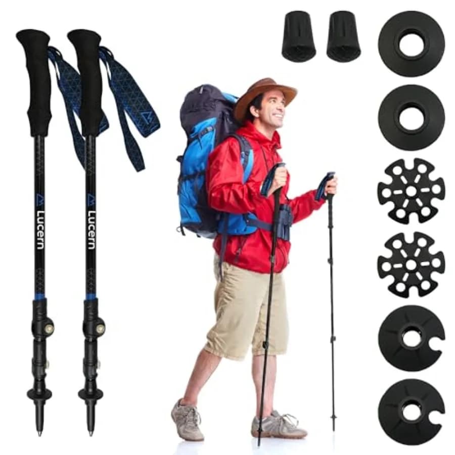 Bastoncini da Trekking in Carbonio Antiurto Ultraleggeri Extreme Nuova Edizione 6.5 oz — Eccezionalmente Resistenti, Confortevoli e Sicuri su Ogni Terreno