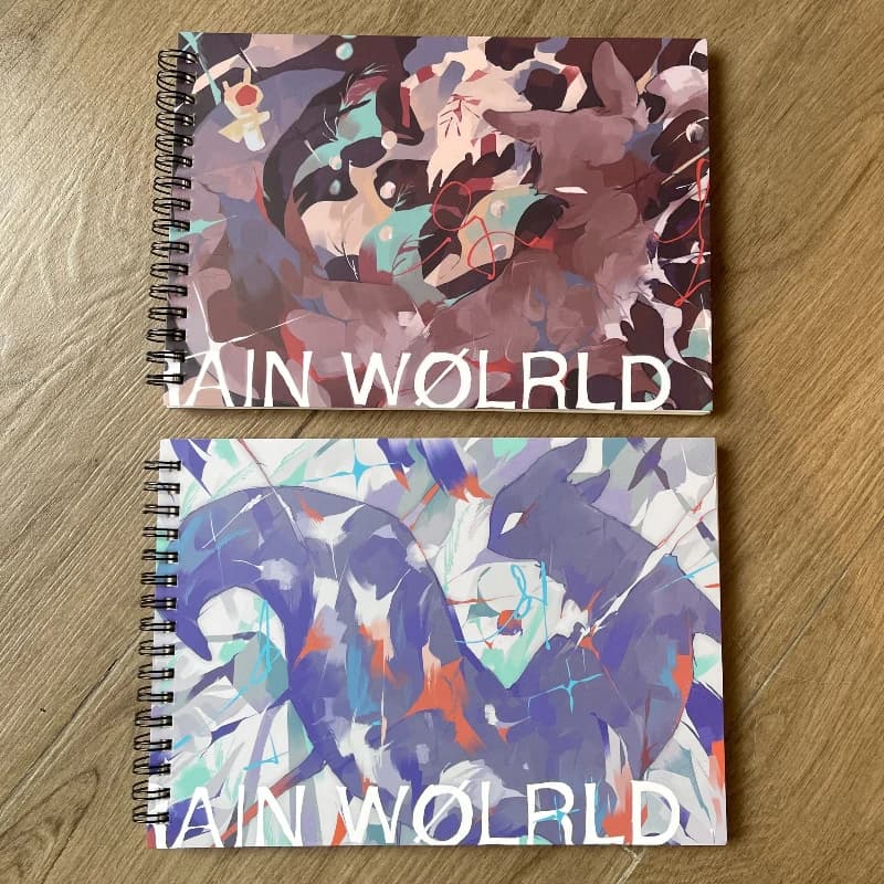 Rain World A5 Sketchbook Drawing Pad Slugcat & Scavenger Abstract Art Sketchbook