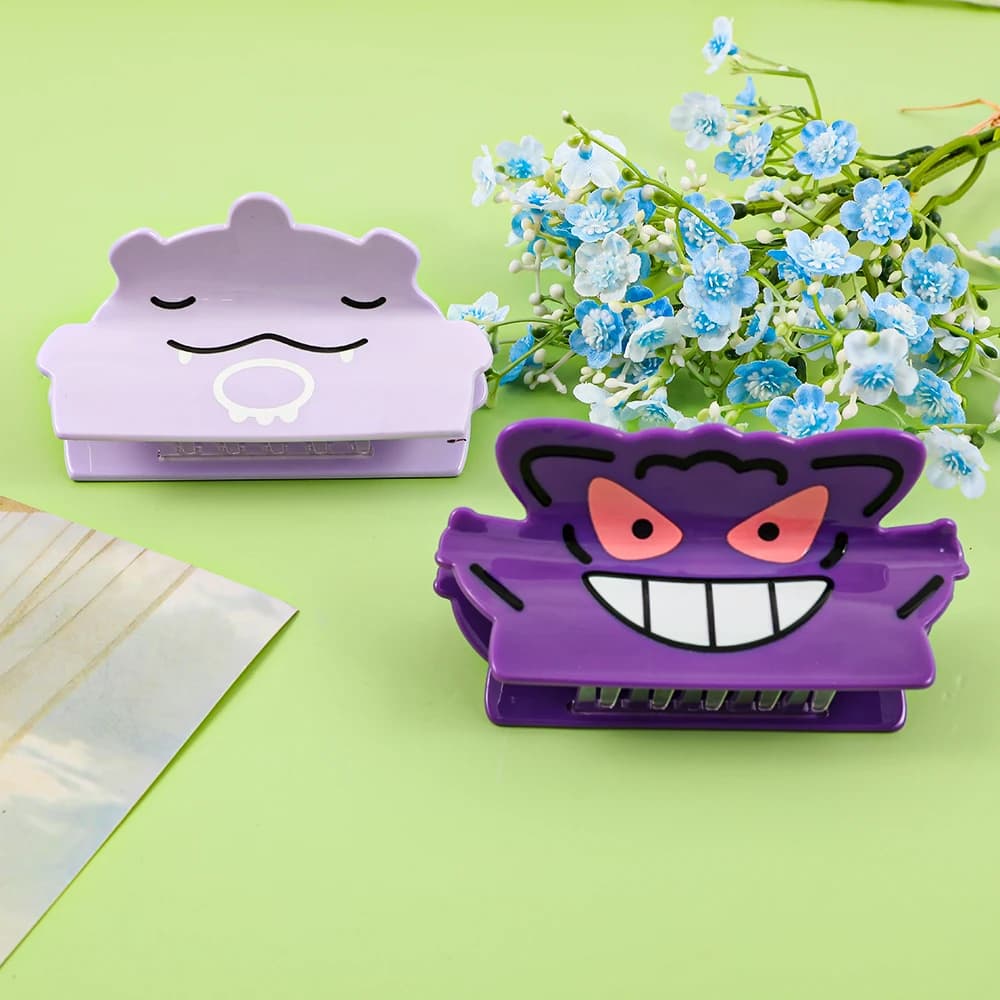 1PC Fermagli per capelli Pokemon Gengar & Ditto, graziosi fermagli a forma di squalo con personaggi anime, accessori per capelli in acrilico antiscivolo per donna