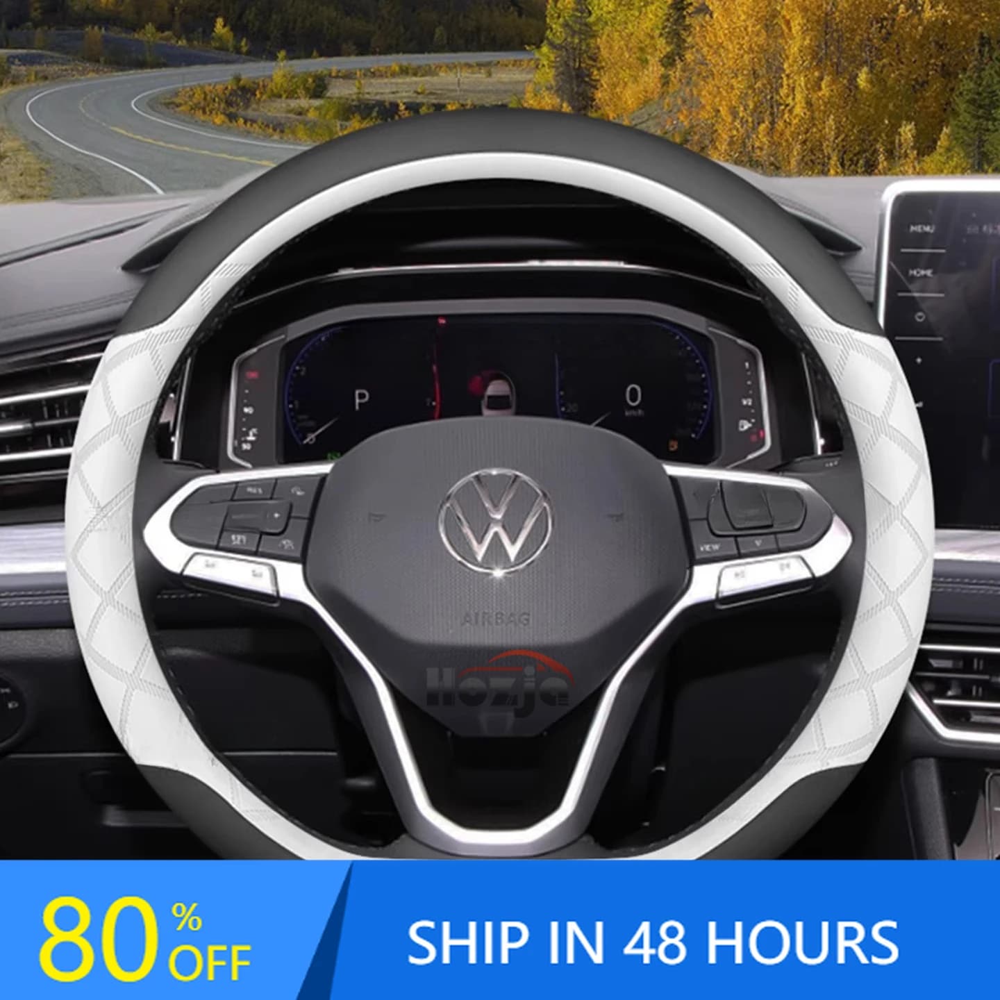 Coprivolante in Pelle per Volkswagen Atlas, Tiguan, Polo, Tayron, T-Roc, Cross Taos 2022 2023 2024 2025