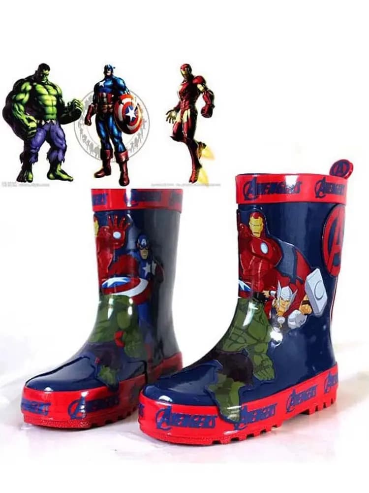 Marvel Spider-Man cartoon bambini Capitan America Stivali Stivali da pioggia per studenti Scarpe moda per bambini Scarpe corte antiscivolo