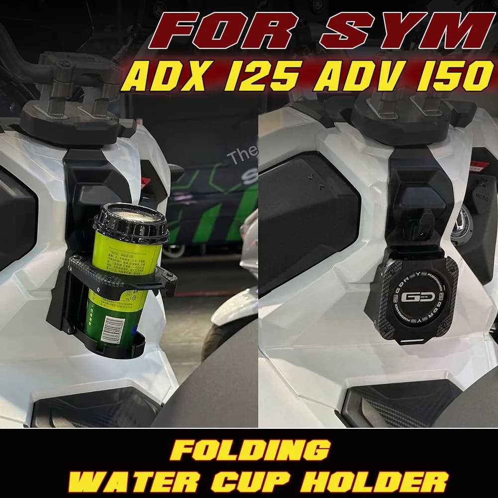 For SYM ADX 125 ADV 150 Motorcycle Foldable Hook Cup Holder Portable Milk Tea Water Bottle Stand Accessories