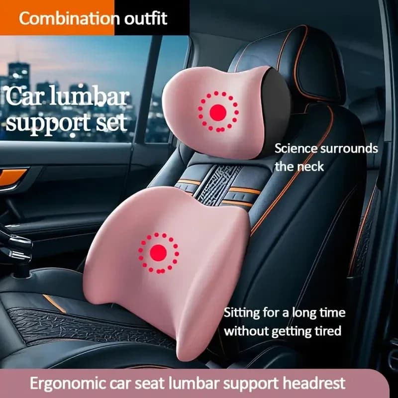Cuscino di supporto per il collo del poggiatesta dell'auto universale, cuscino del sedile in memory foam, cuscino per lo schienale lombare, cuscino per il collo di quattro stagioni per tutte le auto