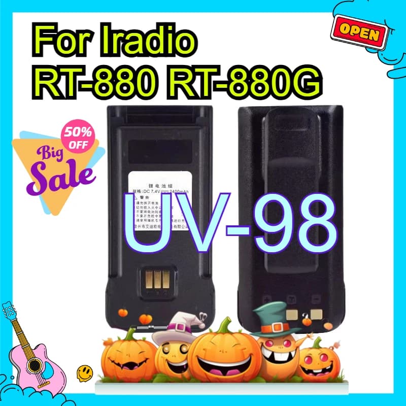 UV-98 Plus 7.4V 2400mAh Walkie Talkie Batterie per Iradio RT-880 RT-880G Sostituzione radio Accessorio radio bidirezionale