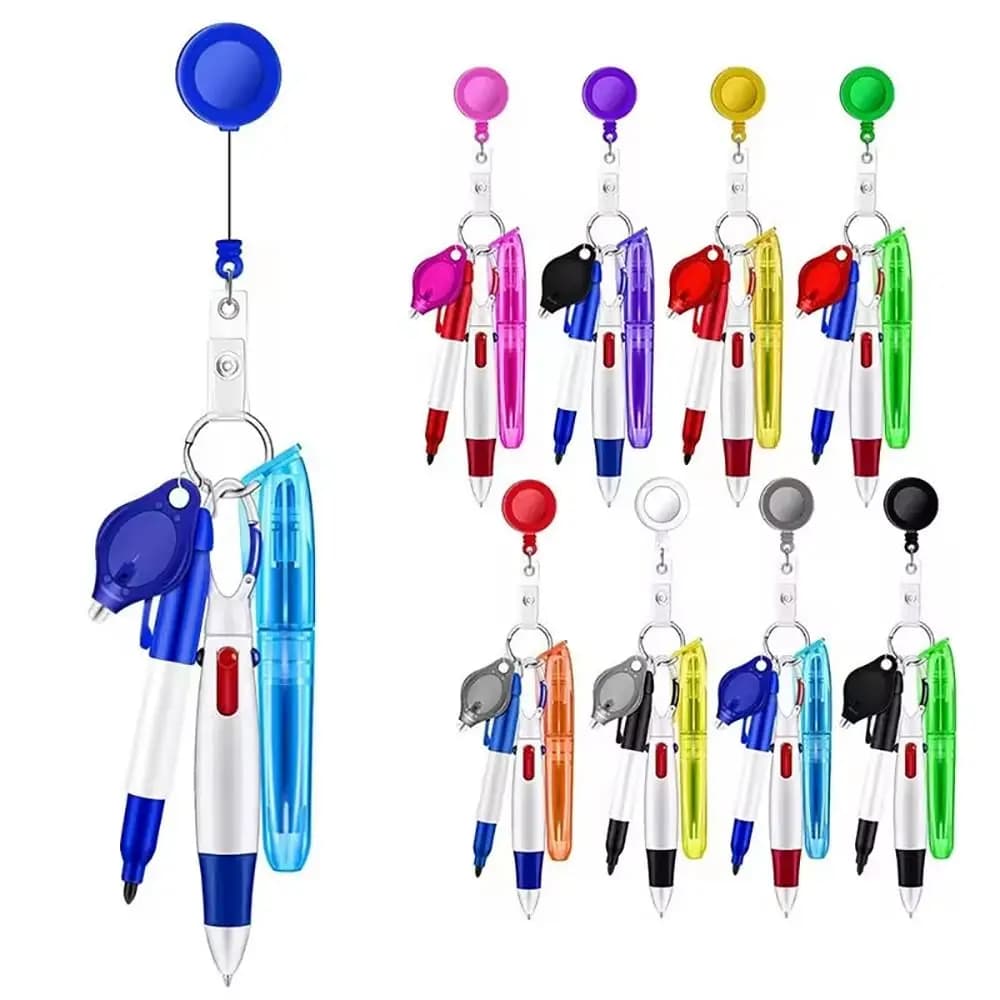 Set di penne per infermiere penne per infermiere per Badge includono evidenziatore per punta pennarello indelebile penna a sfera retrattile per lavoro da infermiera