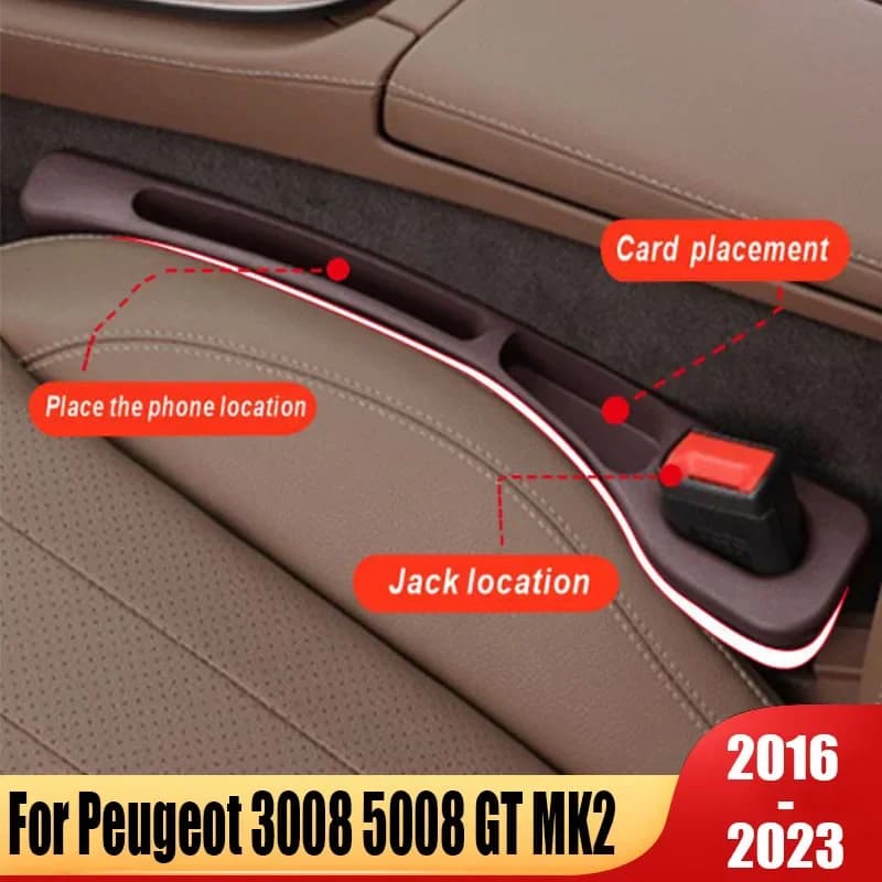 For Peugeot 3008 5008 GT 2016 2017 ~ 2023 3008 GT MK2 Car Interior Seat Gap Filler Strip Lose-proof Spine Tenuta Strip Accessories
