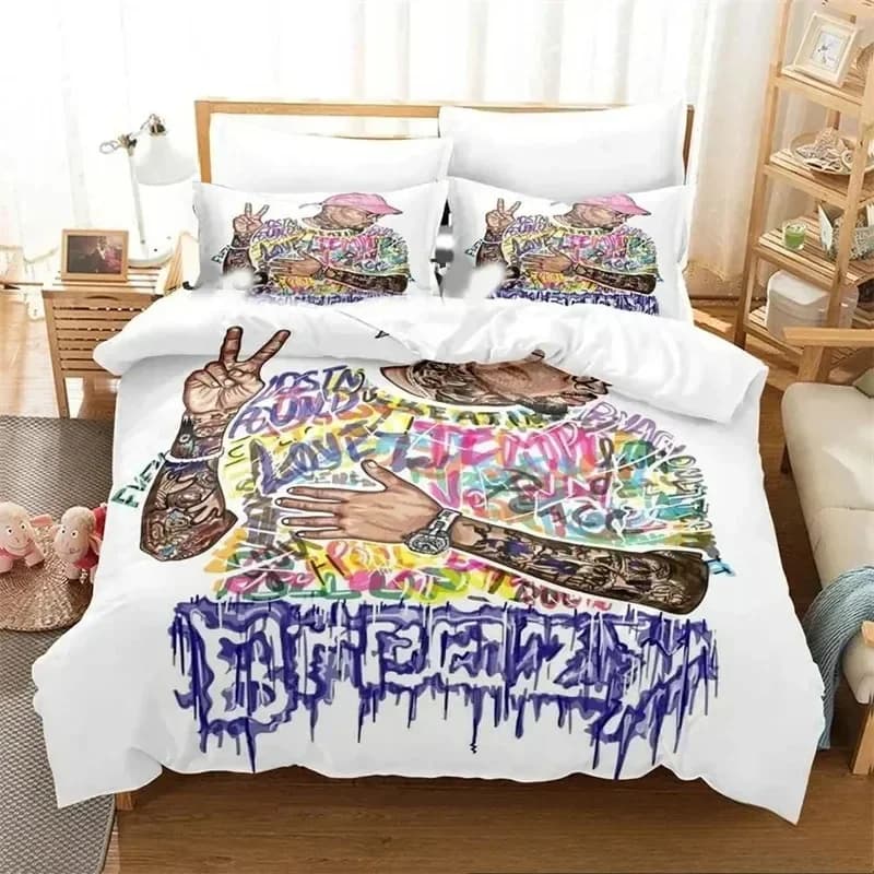 3D Print Chris Brown Comfortable Duvet Quilt Cover Pillowcase Bedding Set Children Bedroom Decoration Home Textile