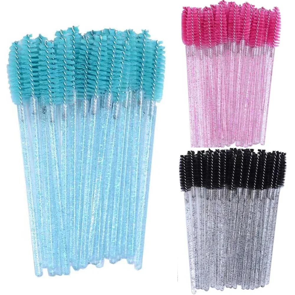 100 Pieces Makeup Brushes, Crystal Eyebrow Brush, Disposable Applyer for Mascara and Extension Eyelashes, Cosmetic Tool