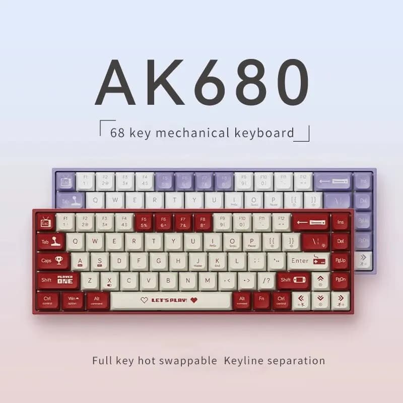 AJAZZ AK680 tastiera meccanica Gaming Wired Compact Laptop Tea o Red Shaft 68 tasti