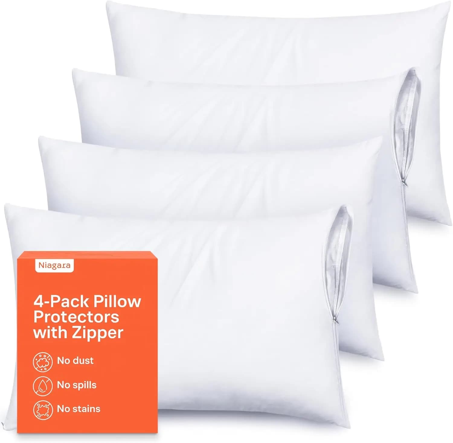 Covers Ultra Soft with Hinge, Set of 4, Breathable and Washing Machine for Standard Size