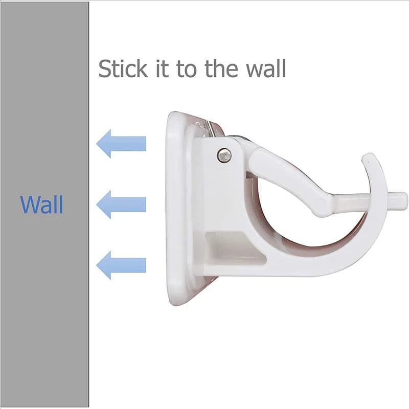 ABGR-18X Supporto per asta Morsetto per tubo Supporto a parete con autoadesivo Nessuna perforazione per tubo per tende da doccia in casa, cucina