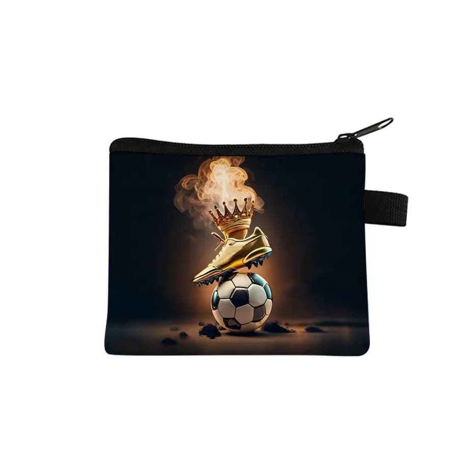 Football model Cartoon Wallet Keychain Small Card Organizer Keychain Women's money bag for boys/girls Children