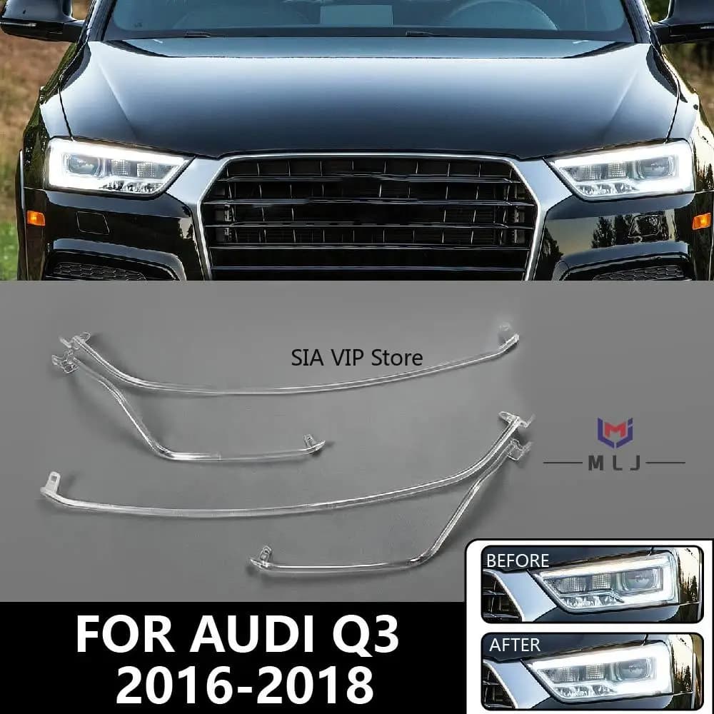 Faro LED per auto con tubo guida DRL per Audi Q3 2016 2017 2018, Angel Eye, ricambi auto, versione alta