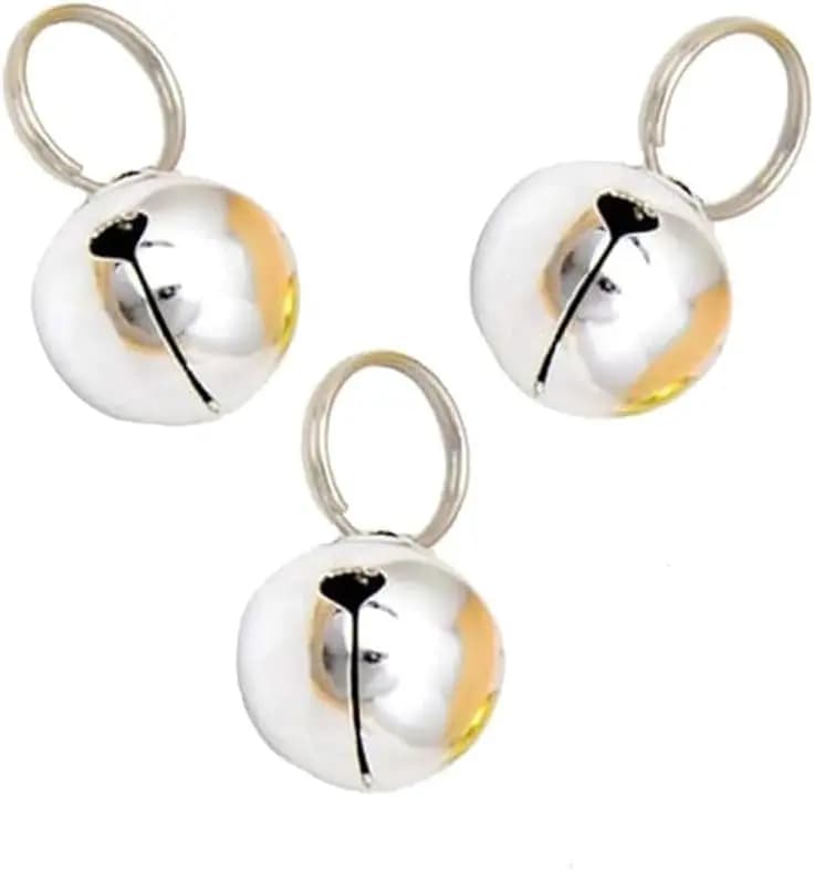 Campanelli in Argento per Collari di Cani e Gatti, Misura 1/2 Pollice, Set di 3 Accessori