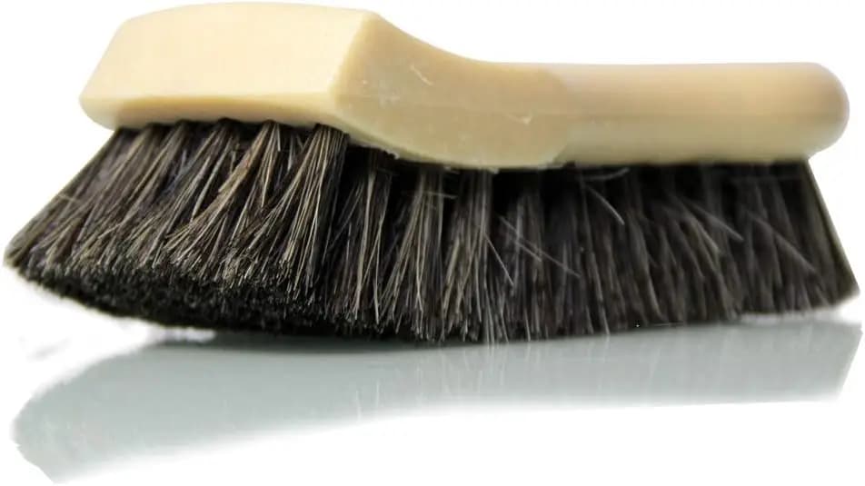 Horse Hair Leather Cleaning Brush for Car Interiors, Furniture, Sneakers, Boots, and More with Long Bristles and Ergonomic