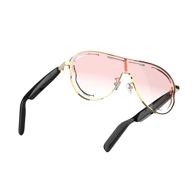 Occhiali da sole Bluetooth intelligenti SG26 Pro con lenti sfumate, occhiali audio wireless con montatura in metallo alla moda da donna per viaggi all'aperto