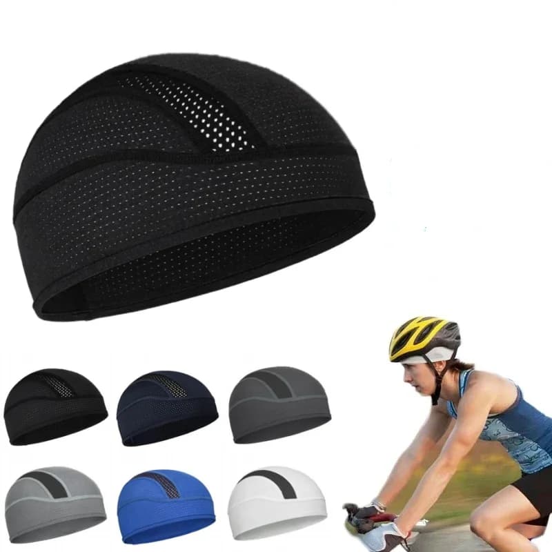 Breathable Mesh Quick Dry Stretch Beanie Skull Cap Summer Sport Running Absorb Sweat Hat Cycling Under Helmet Liner Headwrap Hat