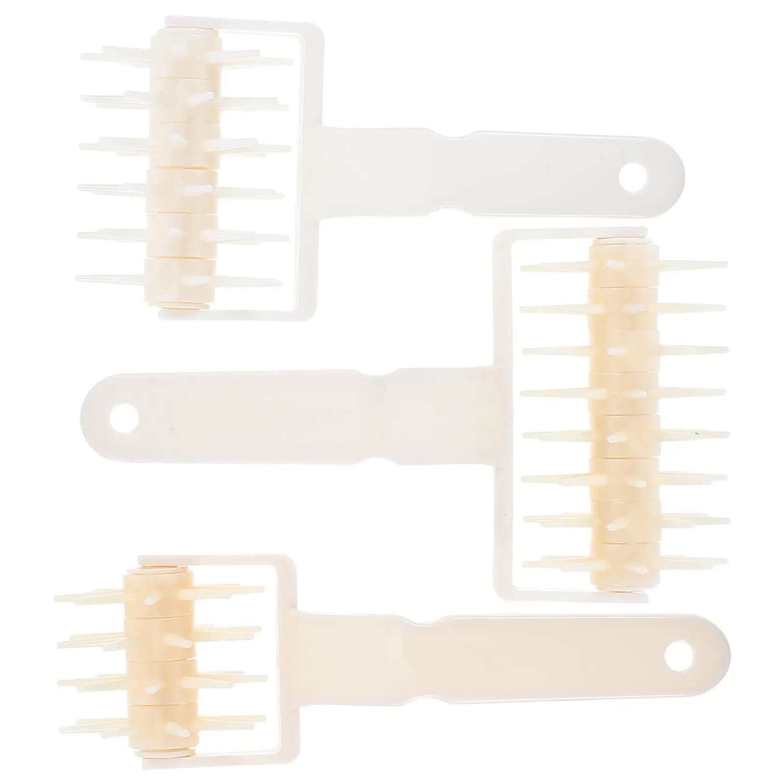 Set di 3 Utensili per Pasticceria: Rullo per Impasto, Foratore per Pizza e Puntatore per Pane in Plastica per Biscotti, Torte e Pasticcini Fatti in Casa
