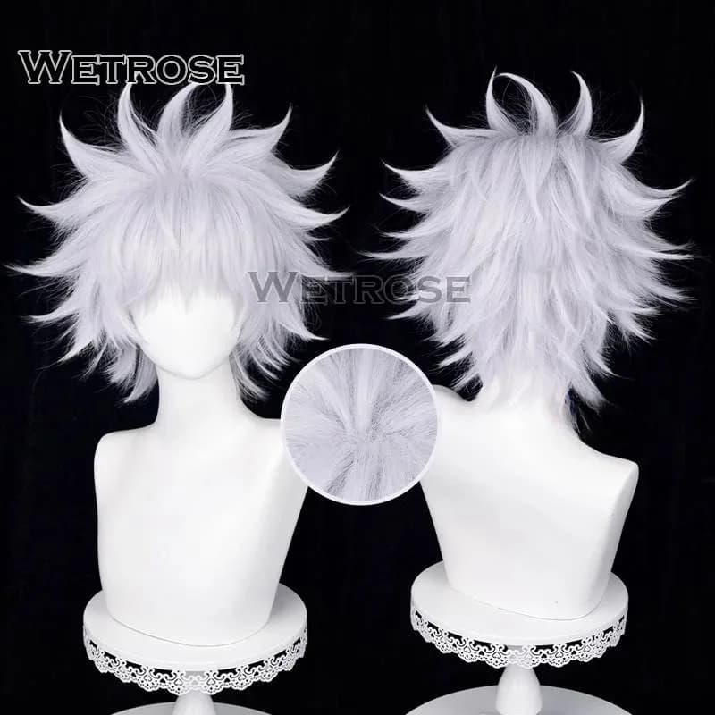 【Wetrose】 Killua Zoldyck Costume Cosplay Hunter × X Hantaa Kirua Zaoldyeck T-shirt Set completo Parrucca Halloween Natale Nuovo