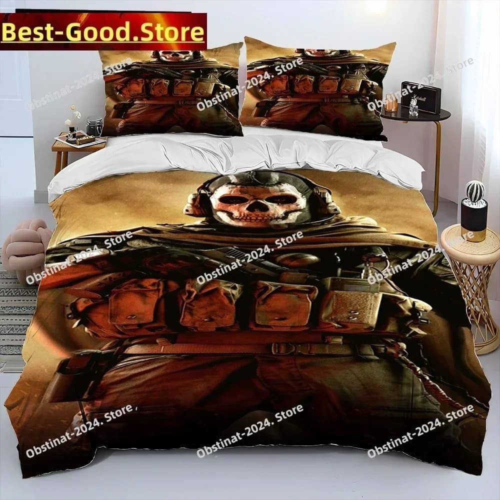 Gioco 3D Call of Duty Set biancheria da letto Stampato singolo Piumino Trapunta Copripiumino Federa Set da 3 pezzi Bambini Taglia adulto