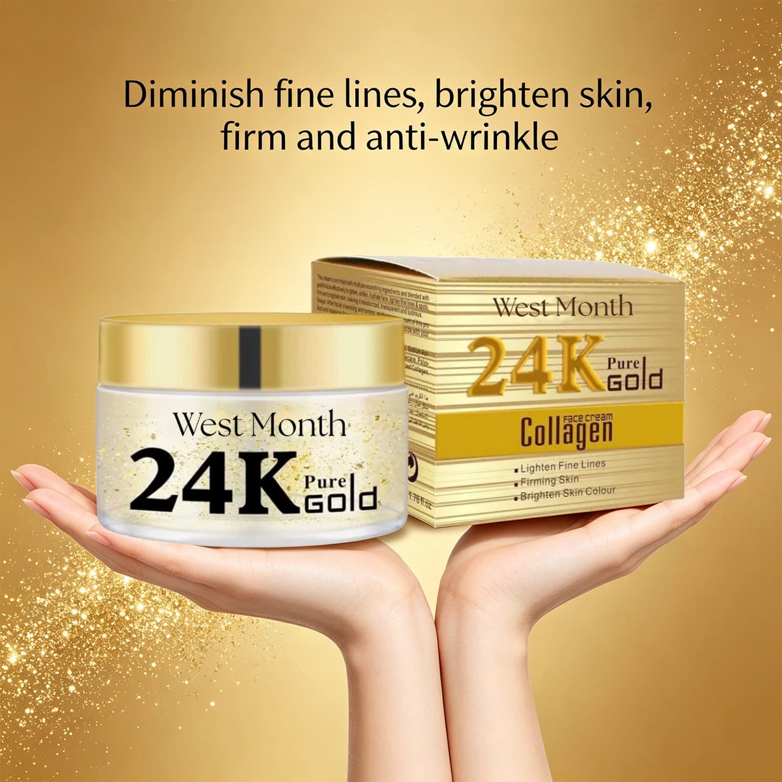 Crema Viso al Collagene 24k, Riduce le Rughe Sottili, Idratante, Illuminante, Levigante, Nutriente, Rassodante, Effetto Lifting, Cura della Pelle del Viso