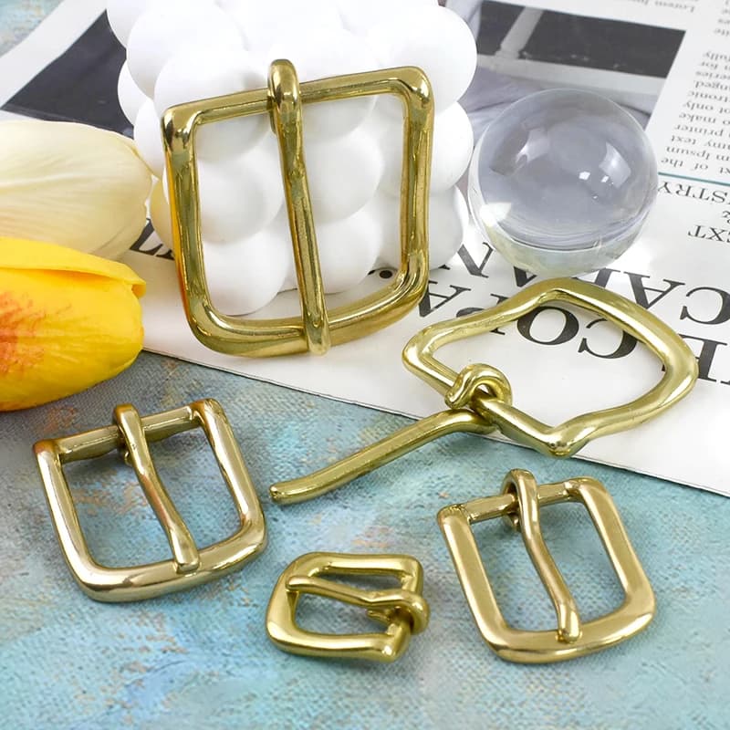 Meetee 2/5 pezzi 13-38mm fibbie per cinture in ottone massiccio collare per animali domestici regolare fibbia ad ardiglione tracolla per borsa sostituire accessori hardware di chiusura