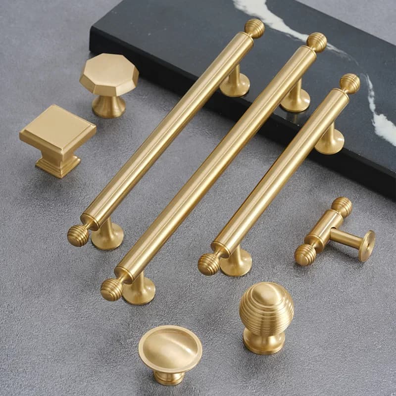 Manopola per mobili in ottone massiccio oro francese per armadio da cucina, armadio, cassetto, decorazione per la casa/ferramenta per armadio, accessori da cucina