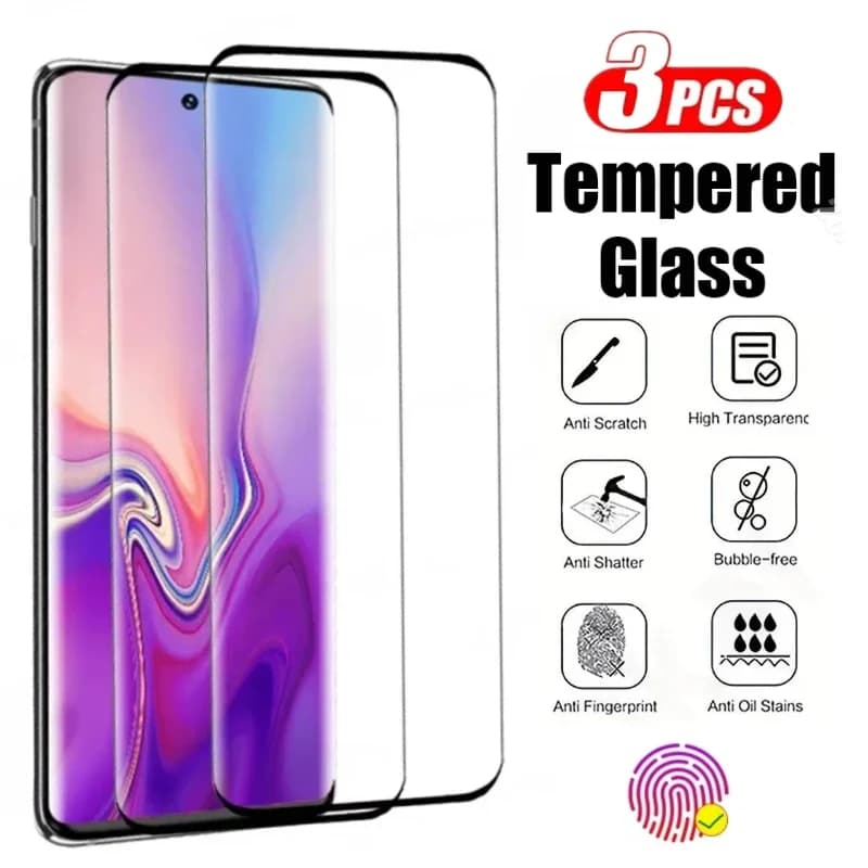 3 pezzi di vetro temperato curvo per Samsung Galaxy S22 S20 S23 S24 Ultra S21 S10 protezione dello schermo per Samsung Note 20 10 S10 S9 Plus