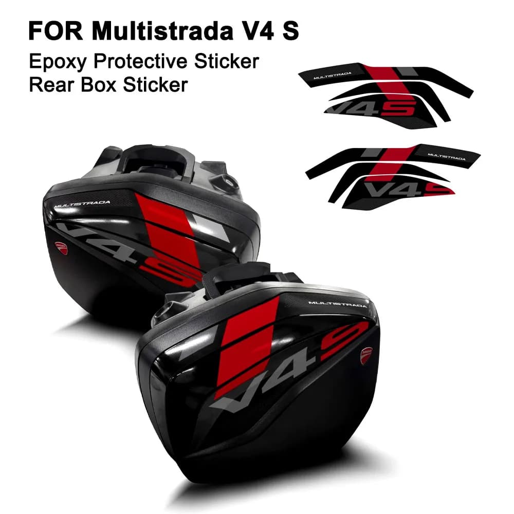 For Ducati Multistrada V4 S Motorcycle 3D Gel Epoxy Resin Protective Sticker Rear Trunk Protection