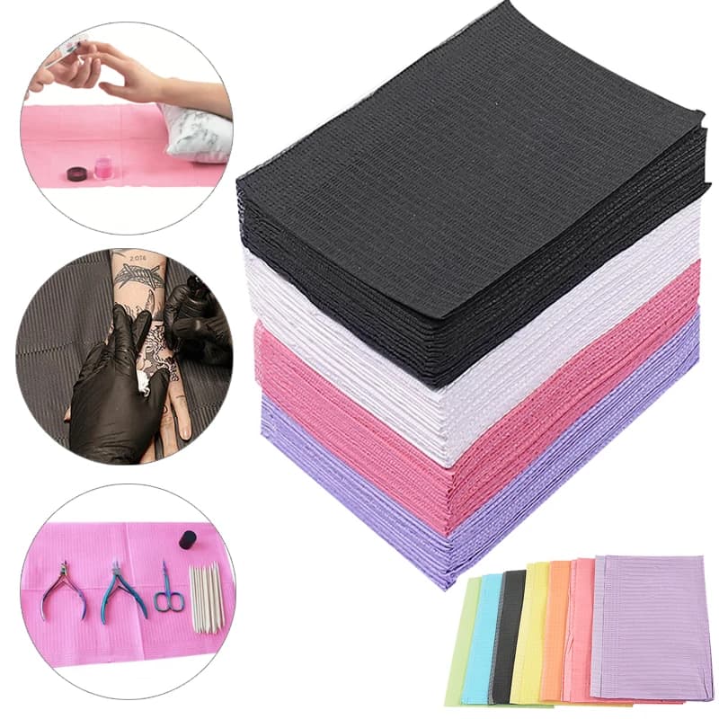 50/20 pezzi monouso per tatuaggi tappetino pulito coperture impermeabili eccellenti tovaglie a doppio strato accessori per nail art per tatuaggi