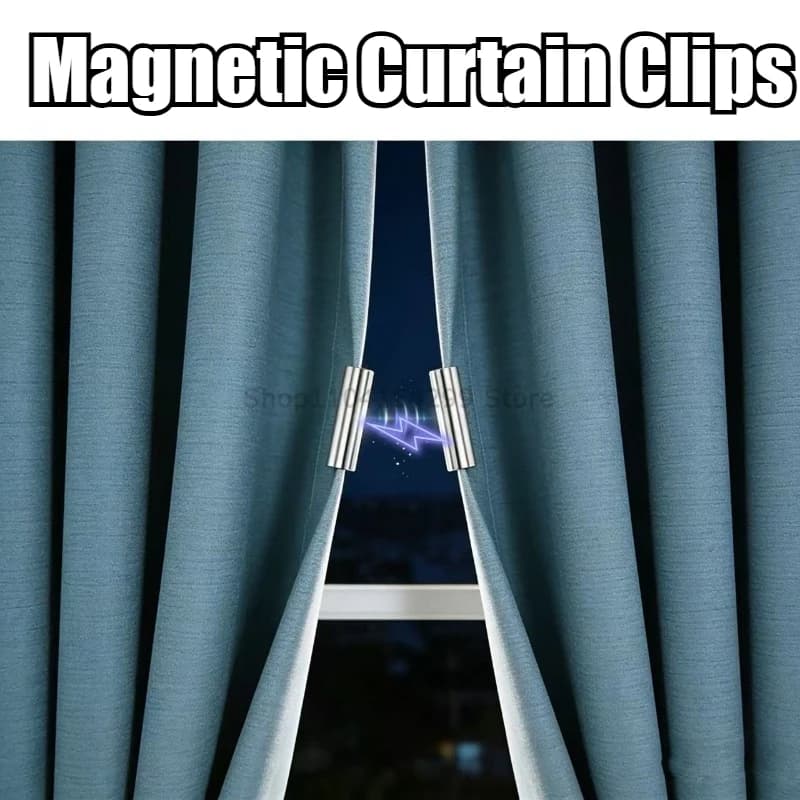 Metal Curtain Magnetic Closure Wall Mounted Magnetic Buckle Shower Curtain Magnet Clips Detachable Window Screen Fixed Fastener
