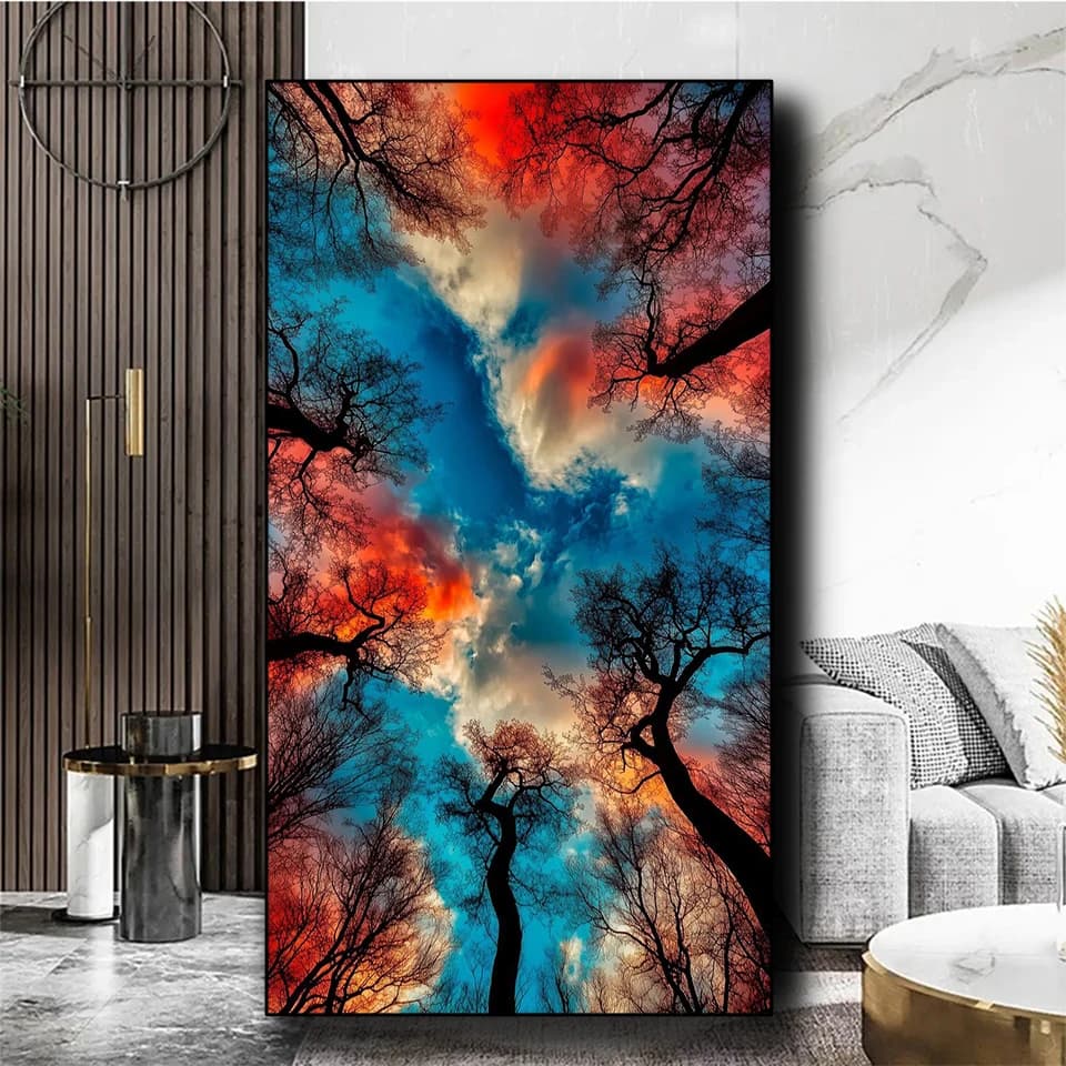 Full Square Round Diamond mosaic Trees Diy diamond art Jewelry cross stitch landscape pictures Big size wall Home decoration