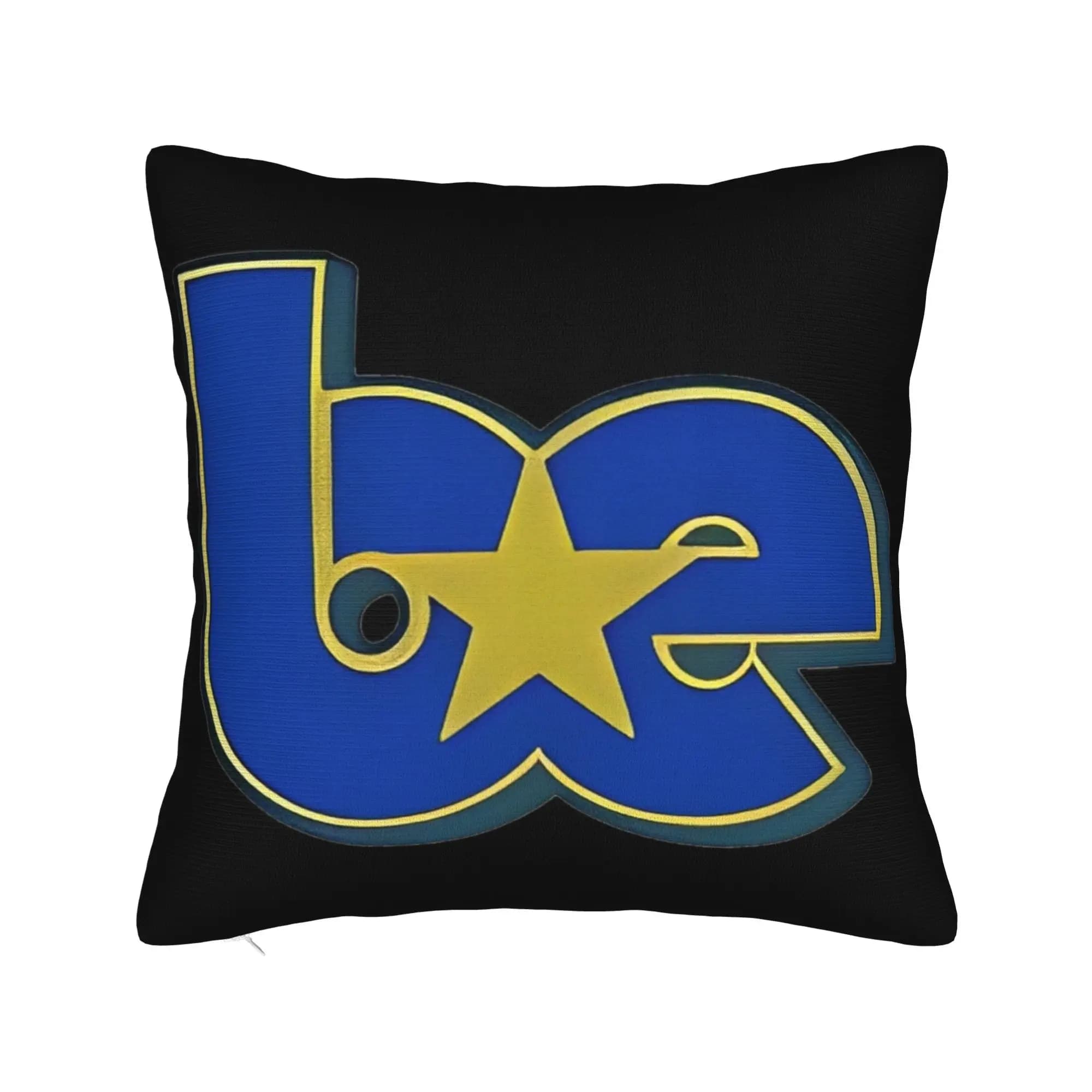 BE Star Contrast Initials Outline Logo Federa per cuscino con stampa decorativa Billies Fodera per cuscino con cerniera per divano 45X45 cm