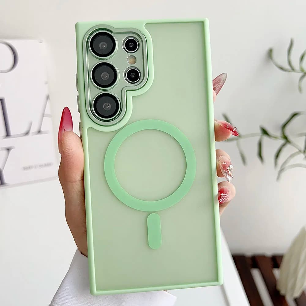 Custodie per Telefono Magnetiche Antiurto alla Moda per Samsung Galaxy S26 S25 S24 Ultra Plus S26Ultra, Cover Opaca Traslucida