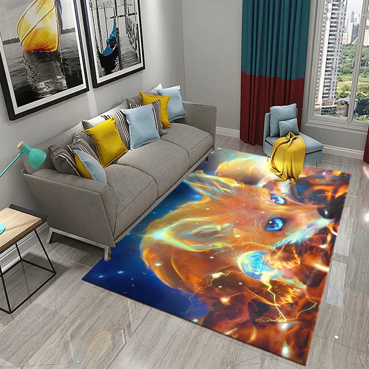 3D Carpets Lovely Foxes Cute Wild Animals Carpet for Living Room Bedroom Kitchen Carpet Decorations for the children's house Carpet Children's room Playpen