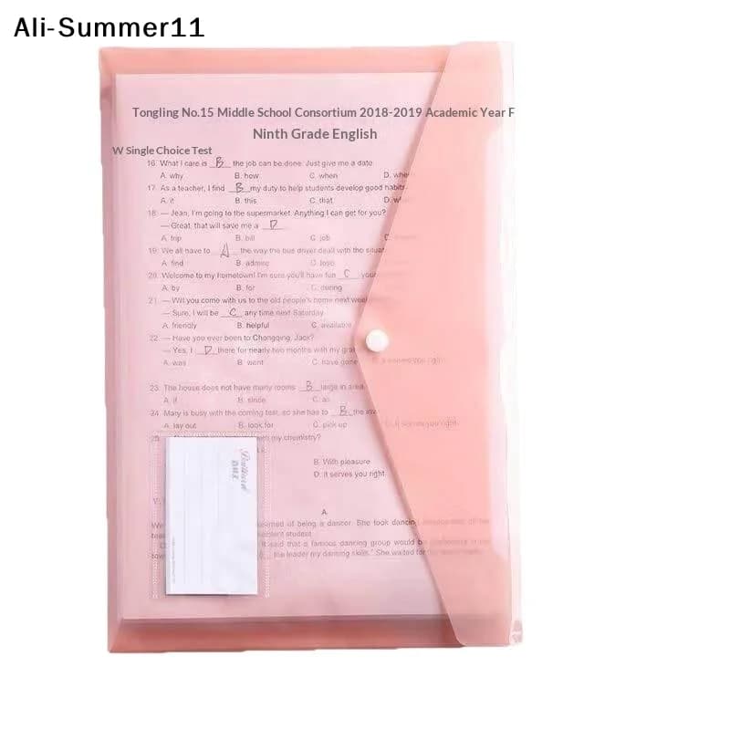 【Y0a】 10 cartelle portadocumenti in plastica trasparente A4, impermeabili, in PP, per documenti, sacchetti per la conservazione di fogli di test, forniture per l'organizzazione dell'ufficio e articoli di cancelleria
