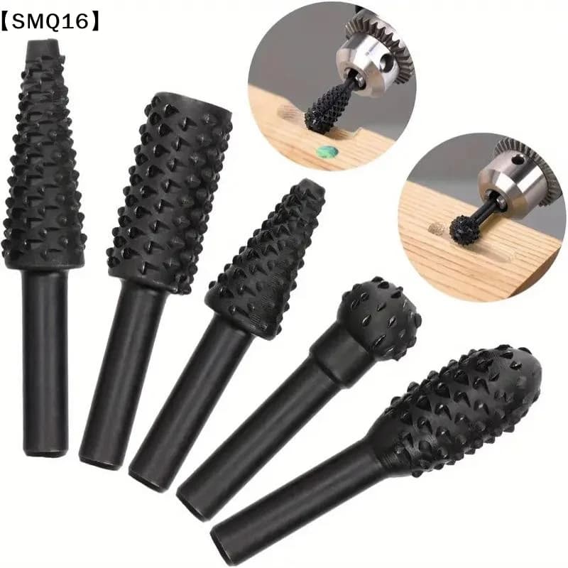 5pcs/set Woodworking Rotary Files Grinding Head Embossing Rotary File Wood Carving Tools Round Shank File Drill Bits Hand【SMQ】