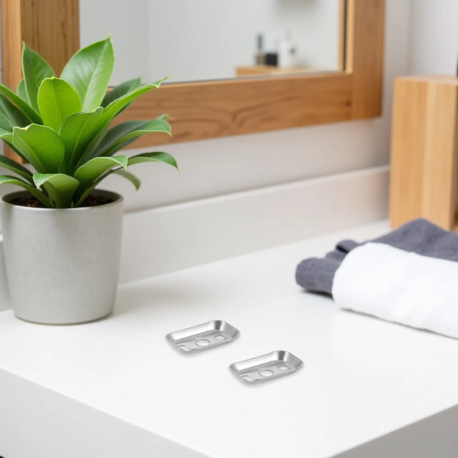 4Pcs Bathroom Towel Rail Bracket Stainless Steel Base Plates 45x26mm Universal Mounting Hardware Wall Mount Towel Bar Repair