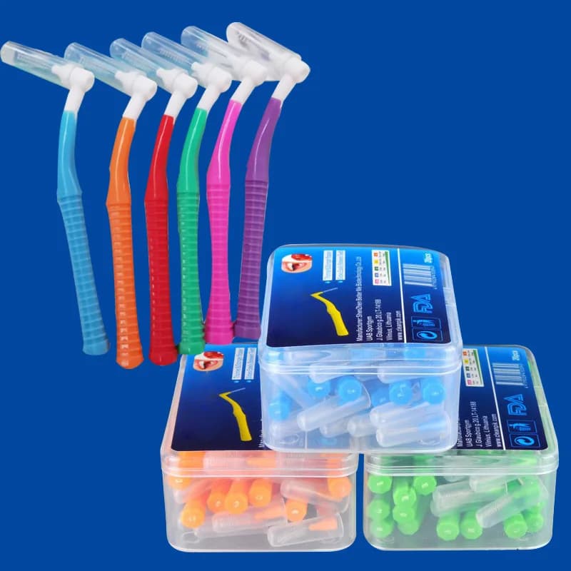 20 Pz/box L Shape Push-Pull Toothbrush Orthodontic Toothbrush Whitening Pick Toothbrush Oral Hygiene Care