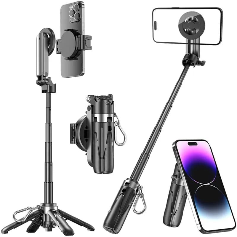 Supporto magnetico per selfie stick telescopico per telefono per Magsafe IPhone 16 Pro Impugnatura per impugnatura Supporto per staffa per treppiede Bluetooth